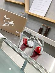 Christian Louboutin Rosalie Sandals Silver Stone 10CM - 4