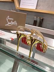 Christian Louboutin Rosalie Sandals Gold Stone 10CM - 4