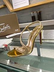 Christian Louboutin Rosalie Sandals Gold Stone 10CM - 5