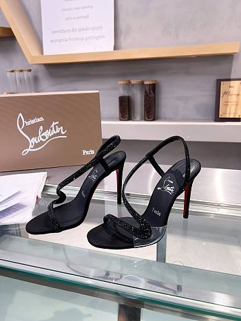 Christian Louboutin Rosalie Sandals Black Stone 10CM
