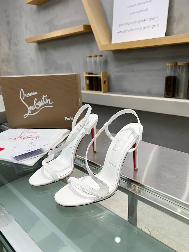 Christian Louboutin Rosalie Sandals Leather White 10CM - 1