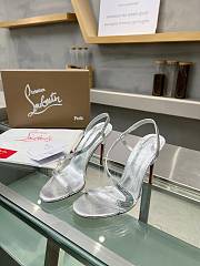 Christian Louboutin Rosalie Sandals Leather Silver 10CM - 1