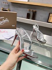 Christian Louboutin Rosalie Sandals Leather Silver 10CM - 5