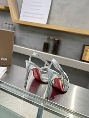 Christian Louboutin Rosalie Sandals Leather Silver 10CM - 2