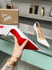 Christian Louboutin Shiny Patent Leather Heels White 10CM - 5