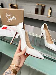 Christian Louboutin Shiny Patent Leather Heels White 10CM - 4