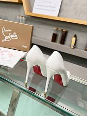 Christian Louboutin Shiny Patent Leather Heels White 10CM - 3
