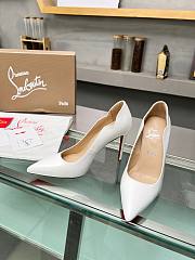 Christian Louboutin Shiny Patent Leather Heels White 10CM - 2