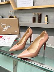 Christian Louboutin Shiny Patent Leather Heels Cream 10CM - 4