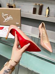 Christian Louboutin Shiny Patent Leather Heels Cream 10CM - 5