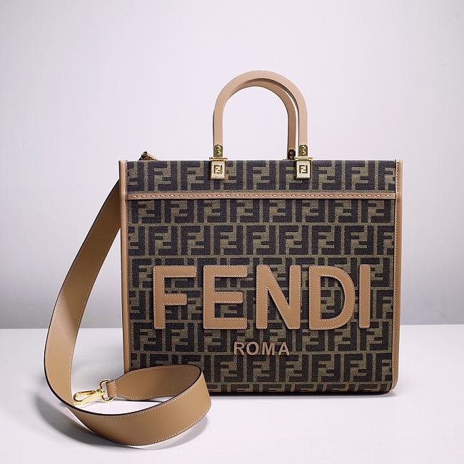 Fendi Sunshine Leather Tote Bag FE1209 Size 35x17x31CM - 1