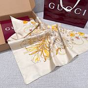 Gucci Foulard Silk Scarf Yellow Size 90x90cm - 6