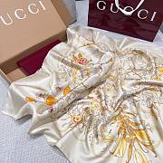 Gucci Foulard Silk Scarf Yellow Size 90x90cm - 3