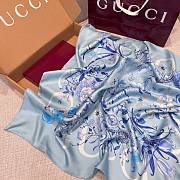 Gucci Foulard Silk Scarf Blue Size 90x90cm - 5