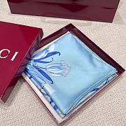 Gucci Foulard Silk Scarf Blue Size 90x90cm - 3