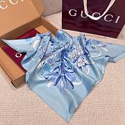 Gucci Foulard Silk Scarf Blue Size 90x90cm - 2