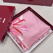 Gucci Foulard Silk Scarf Pink Size 90x90cm - 5