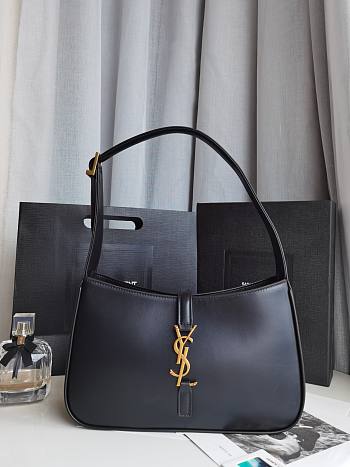 Saint Laurent Le5 À 7 Black Hobo Bag Size 23x16x6cm