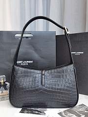Saint Laurent Le5 À 7 Crocodile Black Hobo Bag Size 23x16x6cm - 2
