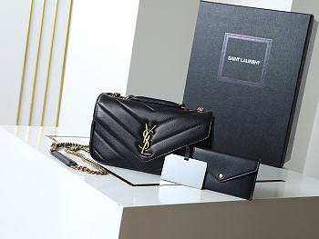 Saint Laurent Loulou Shoulder Black Bag Size 29x15x10cm