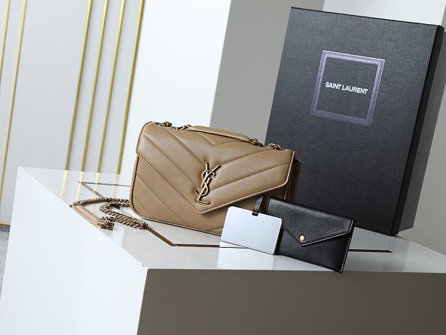 Saint Laurent Loulou Shoulder Beige Bag Size 29x15x10cm - 1