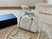 Saint Laurent Puffer Bucket White Bag Size 23x23x12cm - 3