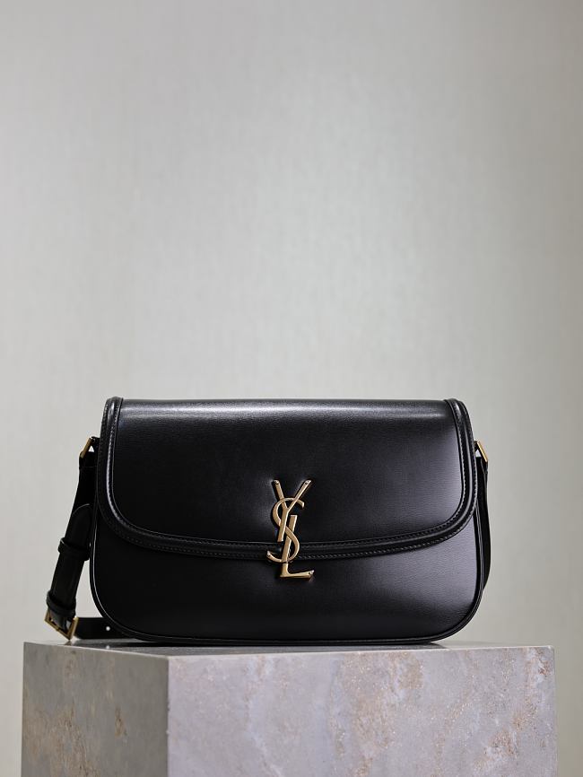 YSL Cassandra Leather Black Bag Size 23x16x6CM - 1