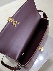 YSL Cassandra Leather Burgundy Bag Size 23x16x6CM - 5