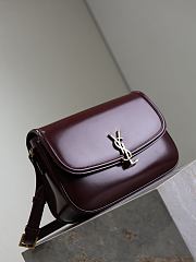 YSL Cassandra Leather Burgundy Bag Size 23x16x6CM - 4