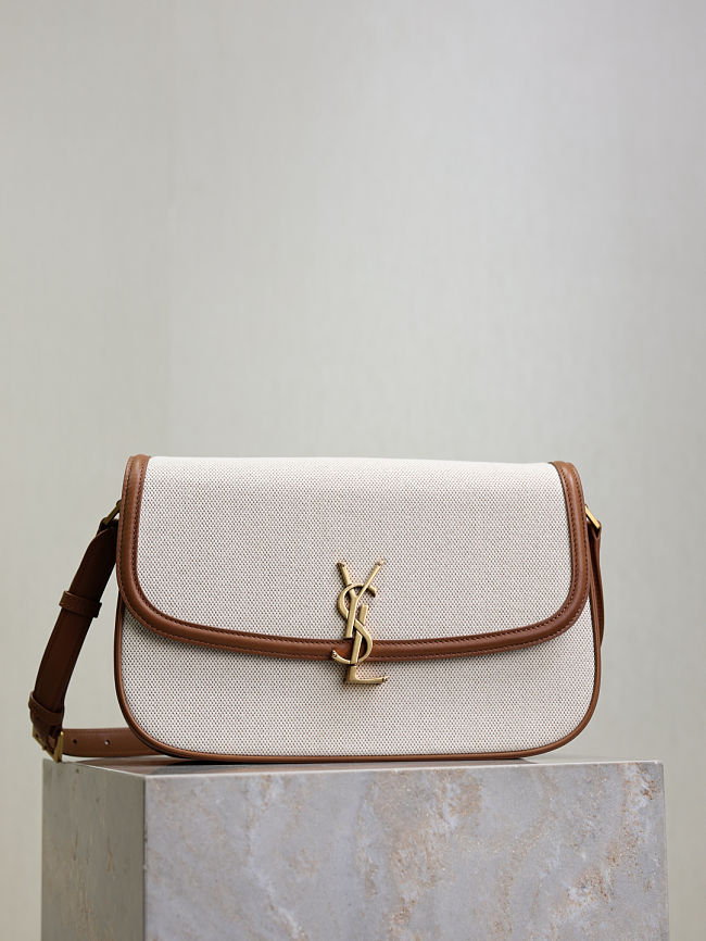 YSL Cassandra Leather Brown Bag Size 23x16x6CM - 1