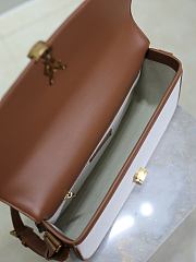 YSL Cassandra Leather Brown Bag Size 23x16x6CM - 5