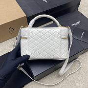 YSL Gaby Vanity White Bag Lambskin Size 18x11x6CM - 3
