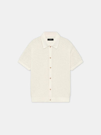 AMIRI CROCHET MESH SHIRT IVORY