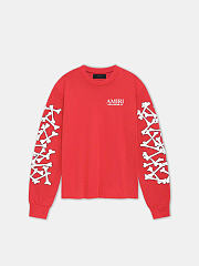 AMIRI BONES STACKED LONG SLEEVE TEE RED - 1
