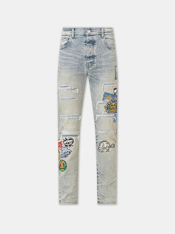 AMIRI STATION PATCH REPAIR SLIM JEAN INDIGO