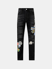 AMIRI STATION PATCH REPAIR SLIM JEAN BLACK - 1