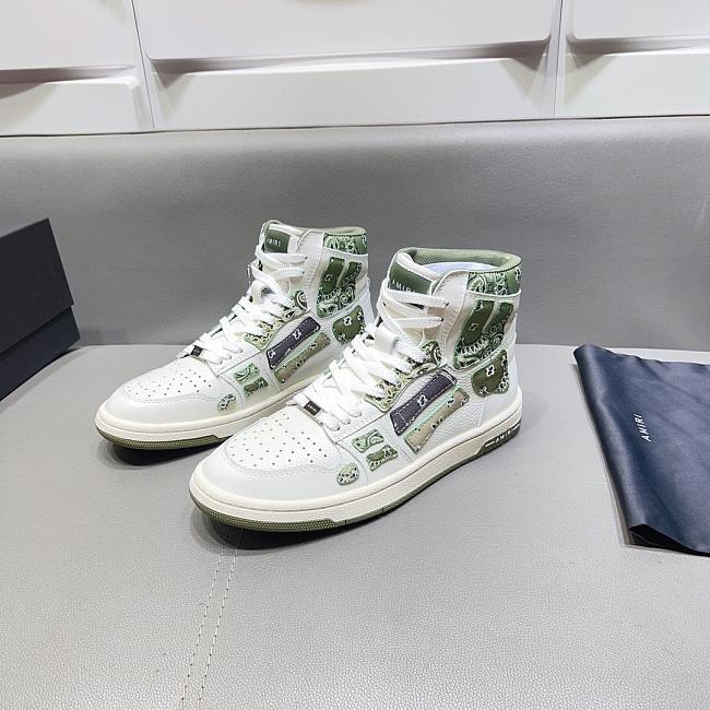 AMIRI Skel Panelled High Top Bandana Green - 1