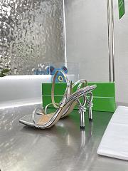 Bottega Veneta Ankle Strap Sandals Leather Silver 85mm - 5