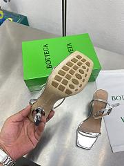 Bottega Veneta Ankle Strap Sandals Leather Silver 85mm - 4