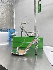 Bottega Veneta Ankle Strap Sandals Leather Silver 85mm - 3