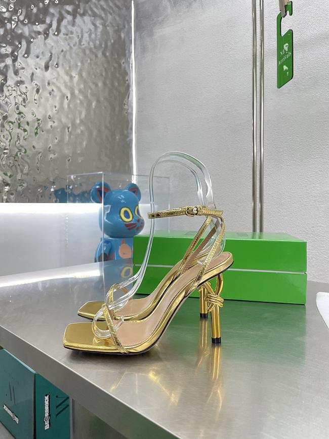 Bottega Veneta Ankle Strap Sandals Leather Gold 85mm - 1