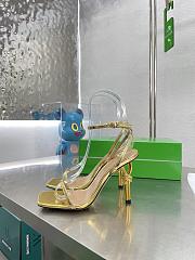 Bottega Veneta Ankle Strap Sandals Leather Gold 85mm - 1