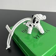 Bottega Veneta Dog Charm White Black Size 8x7x2cm - 2