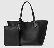 Gucci Totissima Shopper Black Grained Leather Size 30(50)x27x23CM - 3