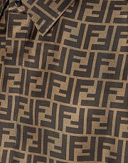 FENDI Silk Shirt with All-over FF Logo Brown - 5