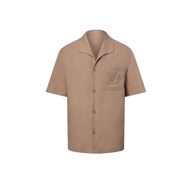 LV Embroidered Summer Shirt Mocha - 1