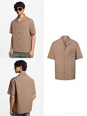 LV Embroidered Summer Shirt Mocha - 3