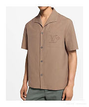 LV Embroidered Summer Shirt Mocha - 2