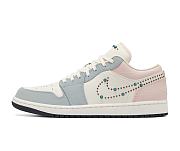 Air Jordan 1 Low Soft Pearl Gem Studded Swoosh IH7319-001 - 1