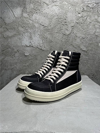 Rick Owens DRKSHDW Vintage Black Canvas High Top Sneakers